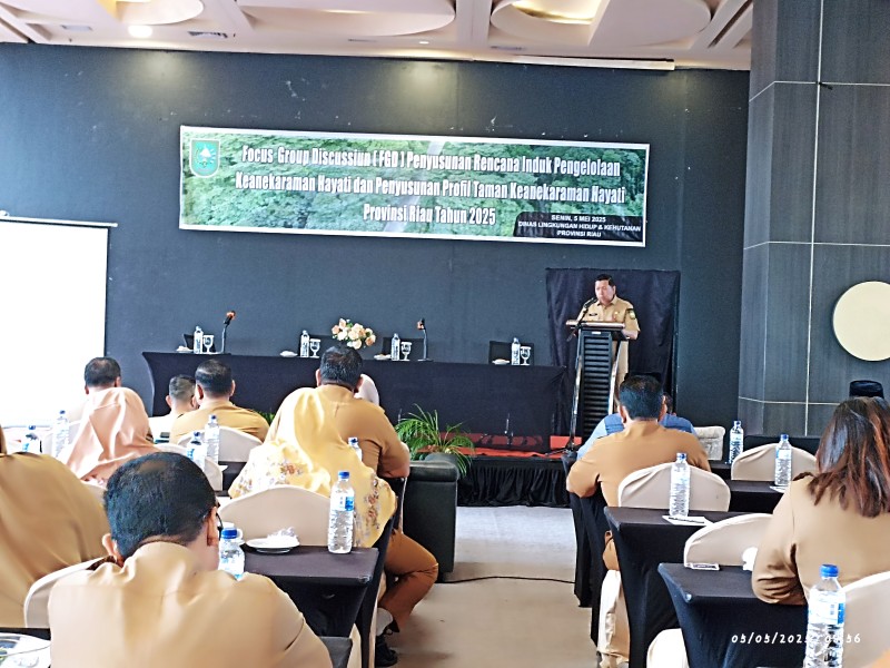 DLHK Riau Gelar FGD Penyusunan Rencana Induk Pengelolaan Keanekaragaman Hayati dan Profil Taman Kehati 2025