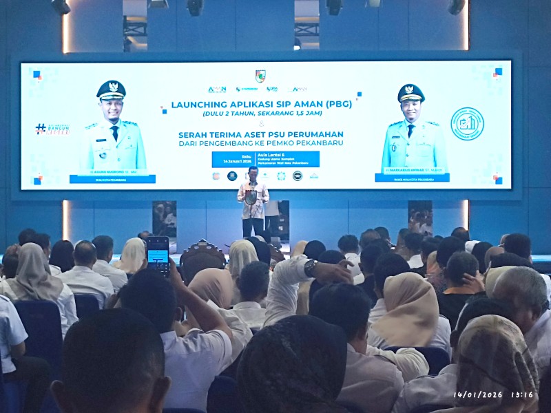Wali Kota Pekanbaru Luncurkan Aplikasi SIP AMAN, Urus PBG Kini Hanya 1,5 Jam