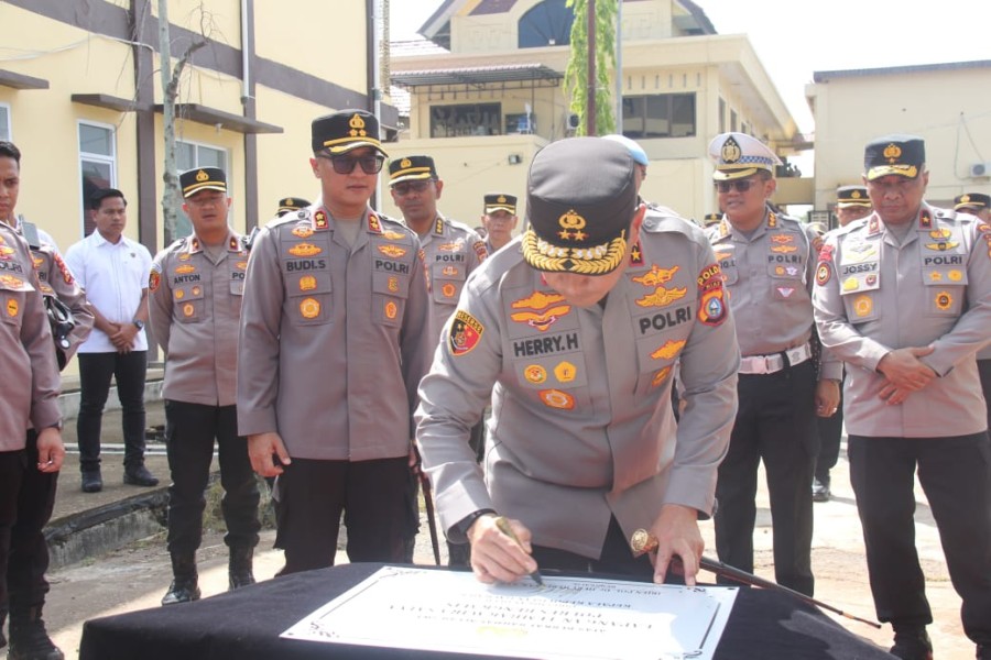 Resmikan Lapangan Tembak dan Tanam Pohon Bersama Forkopimda,Kapolda Riau Lakukan Kunjungan Kerja Ke Polres Bengkalis