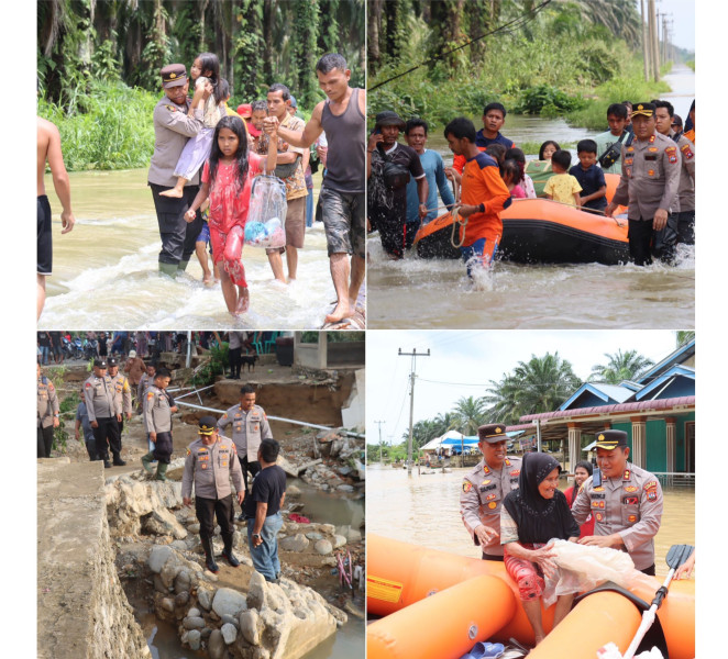 Kapolres Pasaman Barat AKBP Agung Basuki Pimpin Langsung Evakuasi Korban Banjir Di Empat Kecamatan