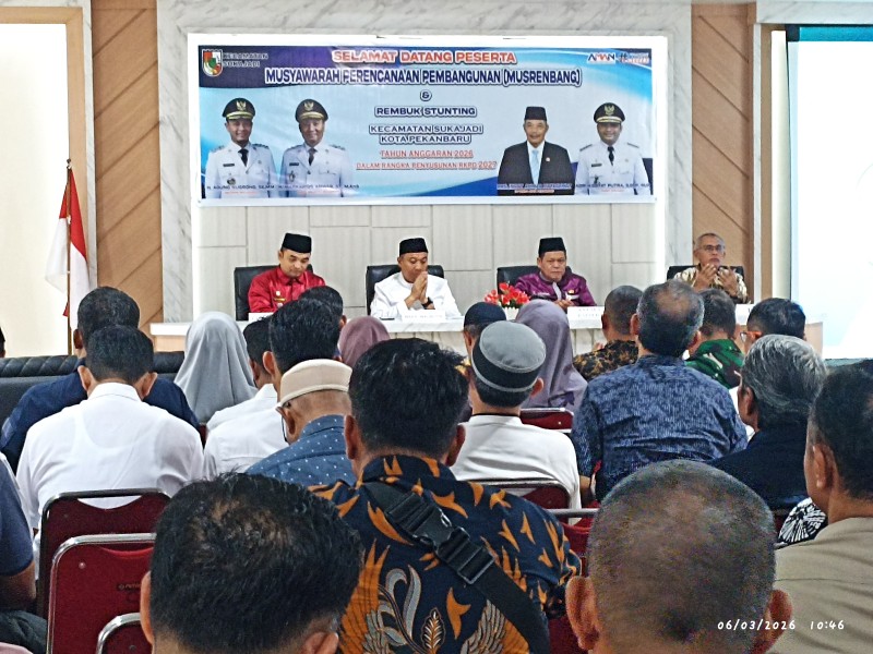 Musrenbang dan Rembuk Stunting Sukajadi 2026, Wawako Pekanbaru Serap Aspirasi Warga