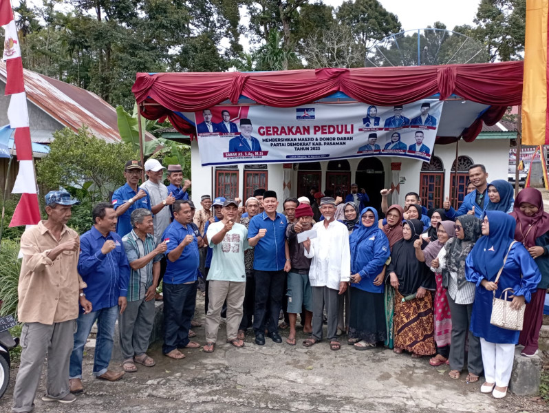 DPD Partai Demokarat Pasaman Gelar Donor Darah dan Bersihkan Rumah Peribadatan