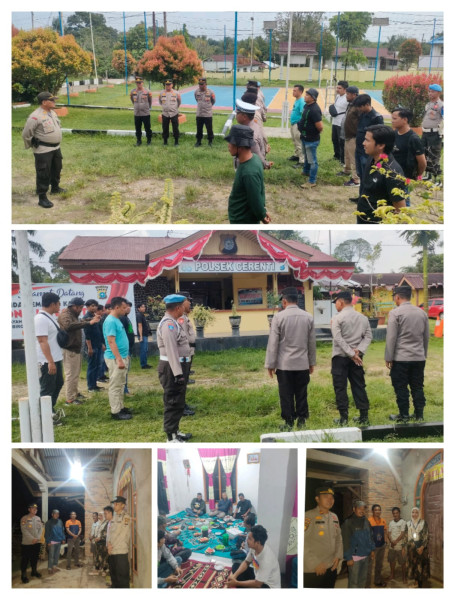 Personel Polres Kuansing Gelar Pengamanan Kampanye Tatap Muka Partai Politik Untuk Pemilu 2024 di Desa Tanjung Medan