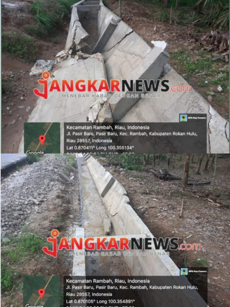 Masyarakat Keluhkan Proyek Drainase Asal-Asalan Di Desa Pasir Baru, Kabupaten Rohul