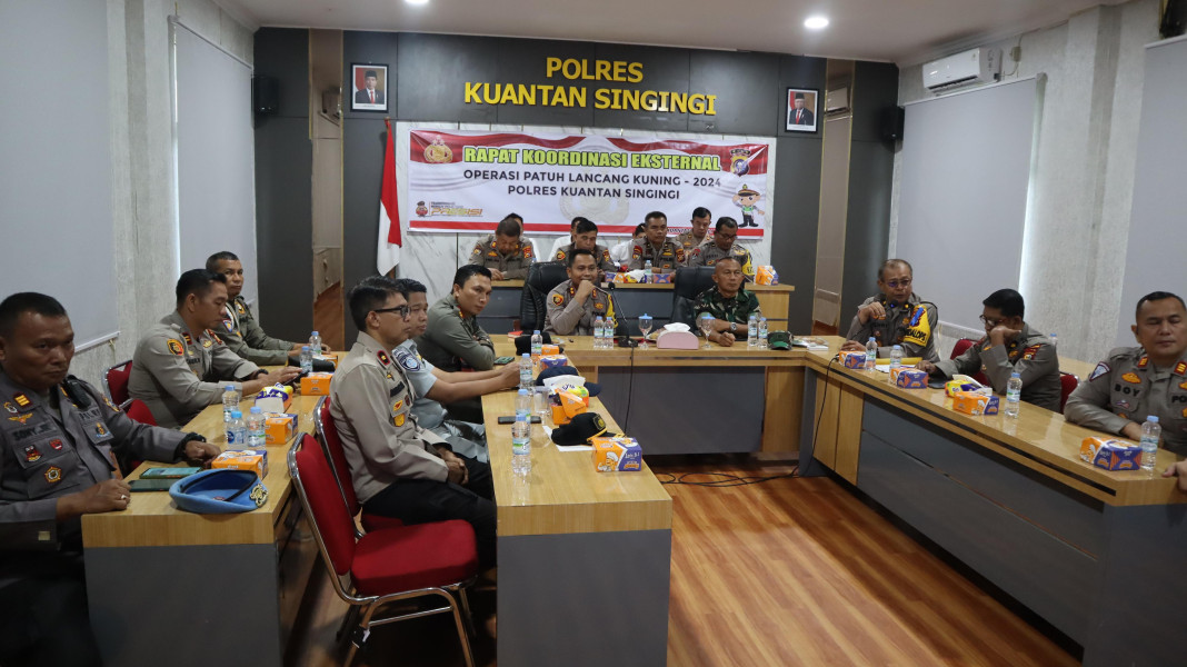 Polres Kuansing Gelar Rapat Koordinasi Eksternal Operasi Patuh Lancang Kuning 2024