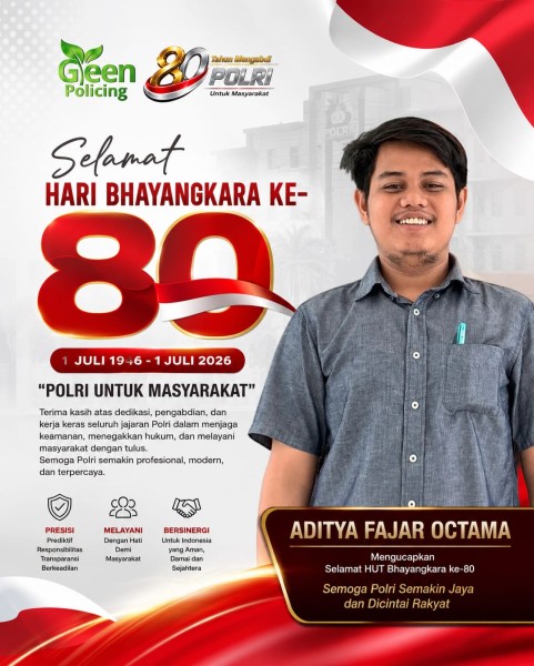 Peringati HUT Bhayangkara ke-80, Aditya Fajar Octama Apresiasi Dedikasi Polri untuk Masyarakat