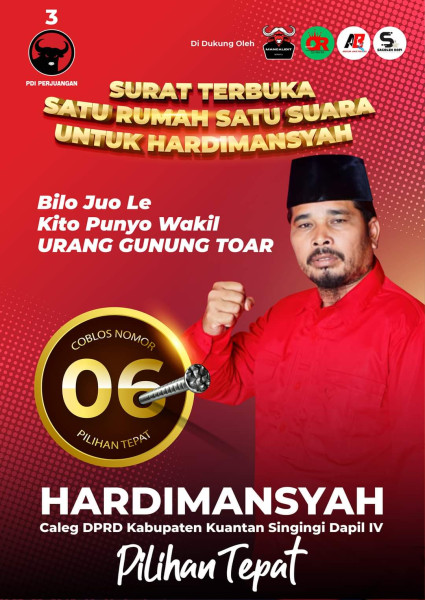 Ingat !! Hardimansyah Dari Partai PDIP No Urut 6 Ratakan