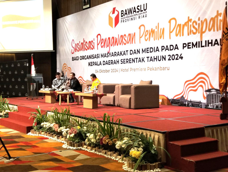 Bawaslu Riau Laksanakan Kegiatan Sosialisasi Pengawasan Pemilu Partisipatif Bagi Ormas Dan Media Pada Pilkada 2024