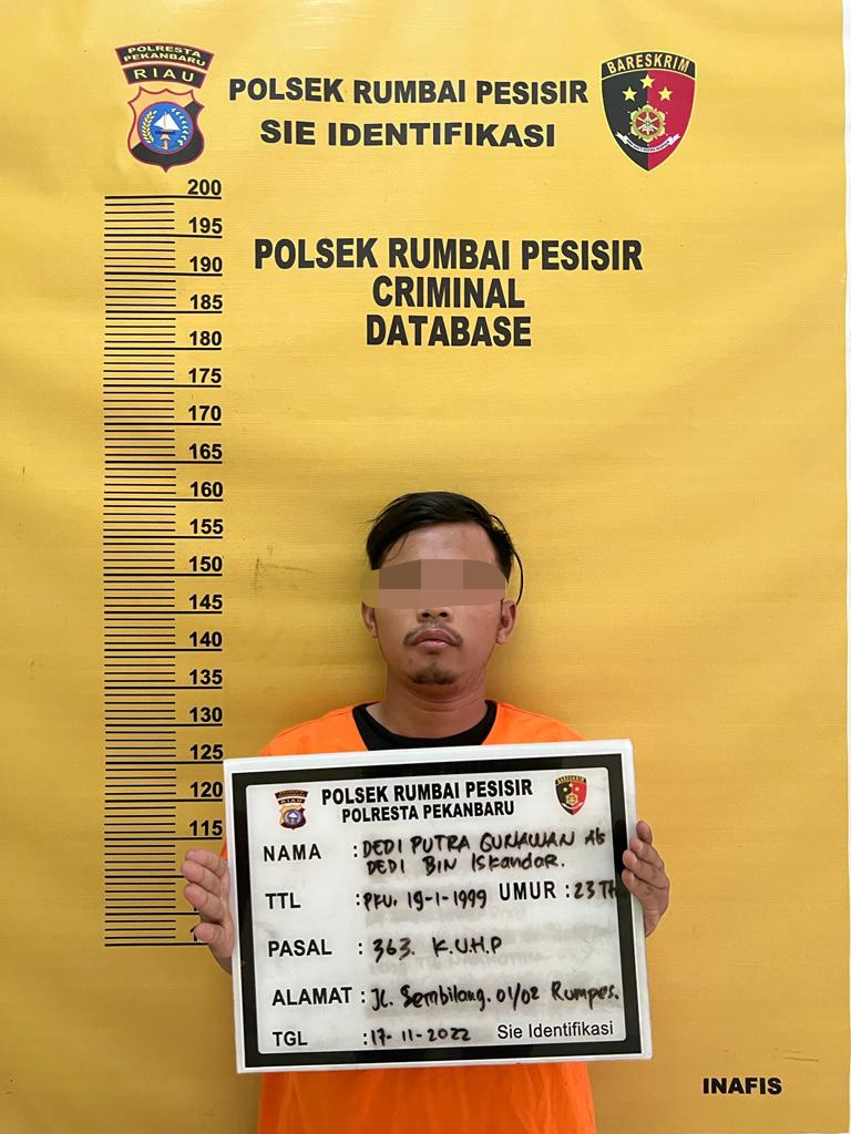 Polsek Rumbai Pesisir Berhasil Ungkap Pelaku Pencurian Dengan Pemberatan