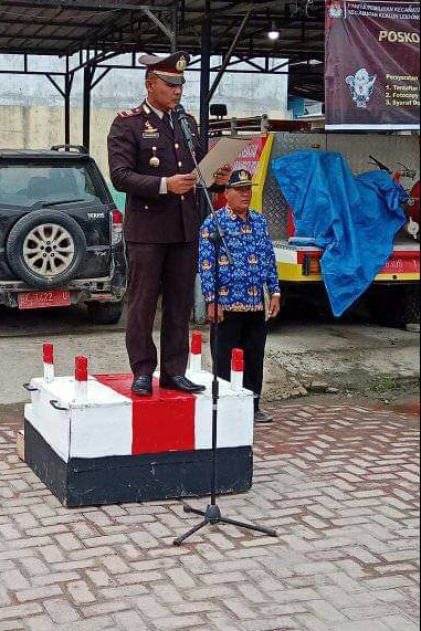 Kapolsek Kualuh Leidong AKP Ilham Harahap SH MH  Sampaikan Amanat dari Mentri Pemuda dan Olahraga