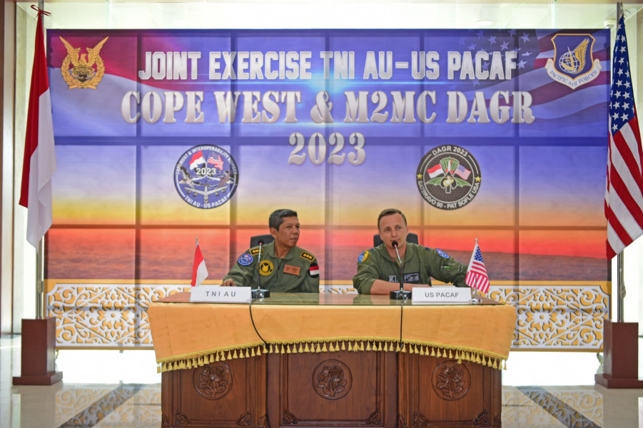 Latihan Bersama _Cope West_ dan _Militery To Militery Conection_ (M2MC) tahun 2023 di Buka Secara Langsung Ketua Delegasi TNI AU