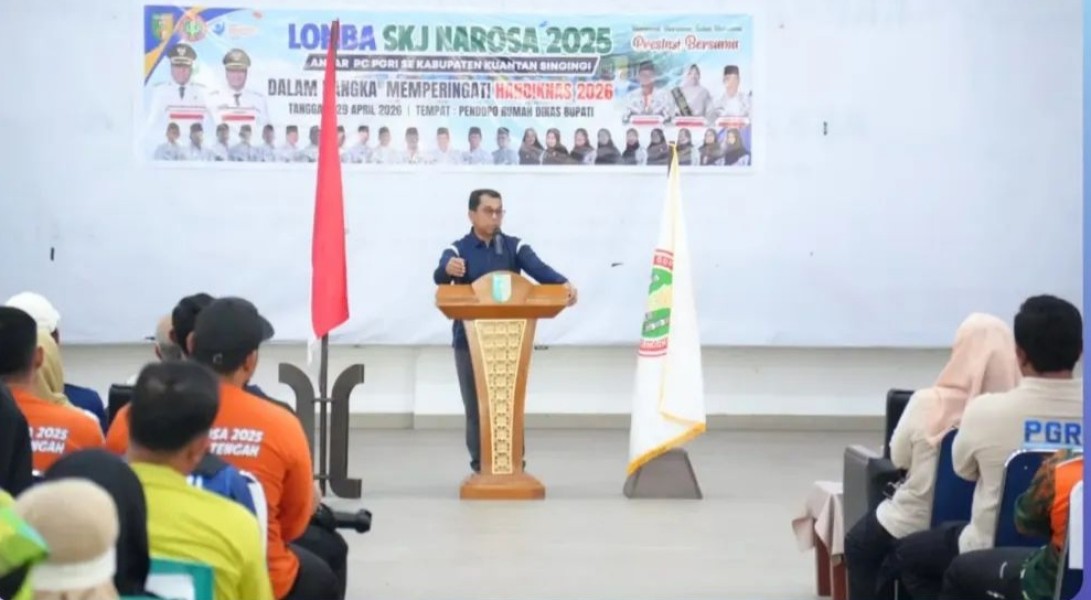 Semarak Hardiknas 2026, PGRI Kuansing Gelar Lomba Senam Narosa Tingkat Kabupaten