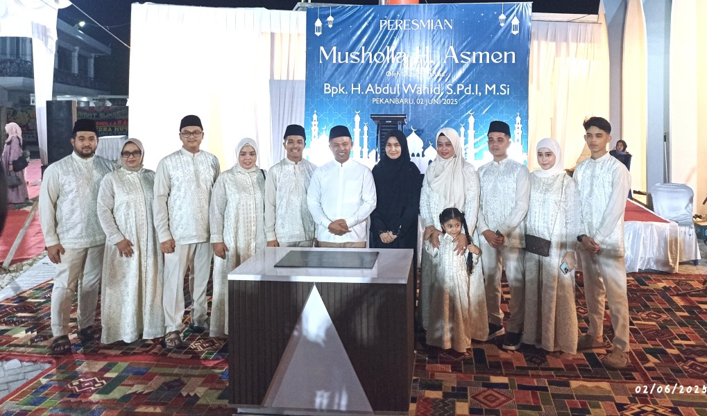 Gubernur Riau Resmikan Mushola H. Asmen, Simbol Warisan Amal Jariyah
