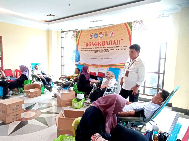 Semarak HUT Dharma Wanita ke-26, PKK Pekanbaru Gelar Donor Darah Bersama PMI