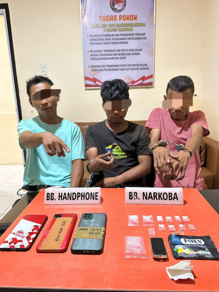 Berhasil Amankan 3 Orang Pelaku Narkoba di Desa Rimbo Panjang