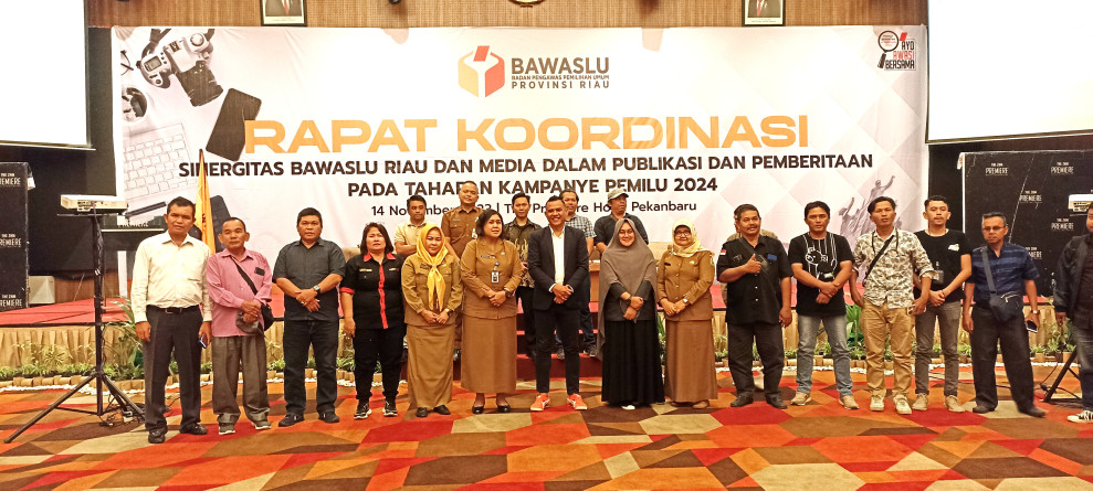 Bawaslu Riau Gelar Rapat Koordinasi Sinergitas Bersama Media Dalam Publikasi Pada Tahapan Kampanye Pemilu 2024