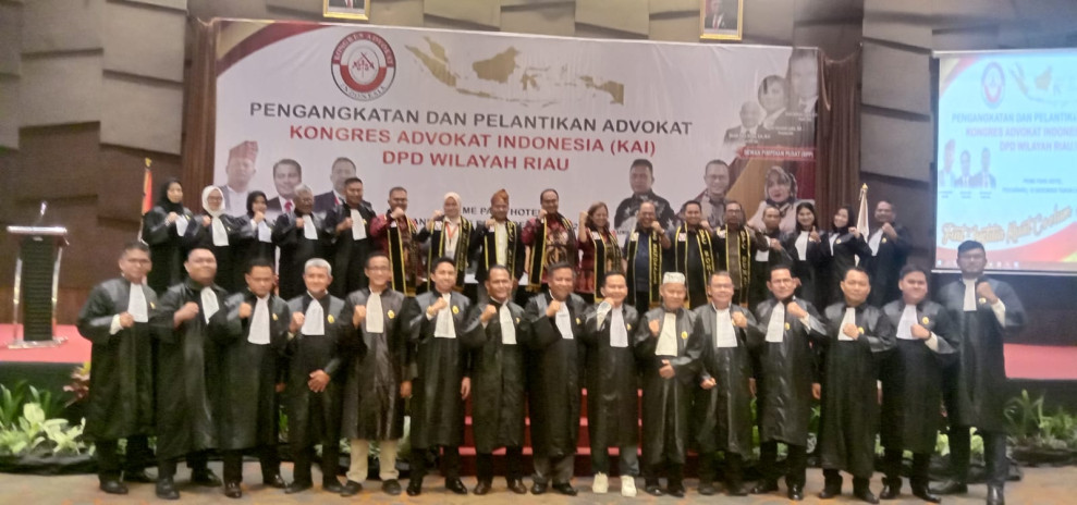 Dihadiri Wakil Sekjen KAI Pusat Ir. Sahala Hutabarat,SH,MH,25 Advokat KAI DPD Wilayah Riau Di lantik