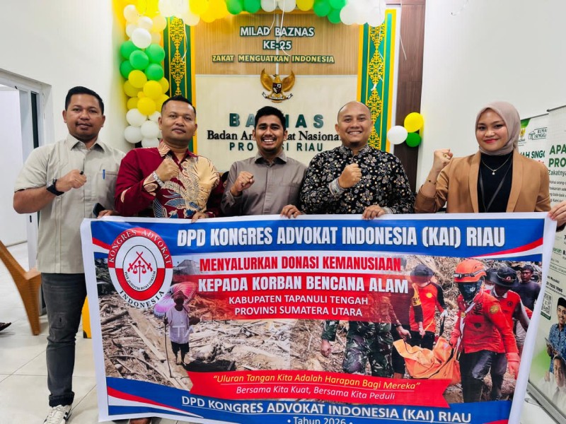 DPD KAI Riau Salurkan Donasi untuk Korban Bencana Tapanuli Tengah Melalui BAZNAS Riau