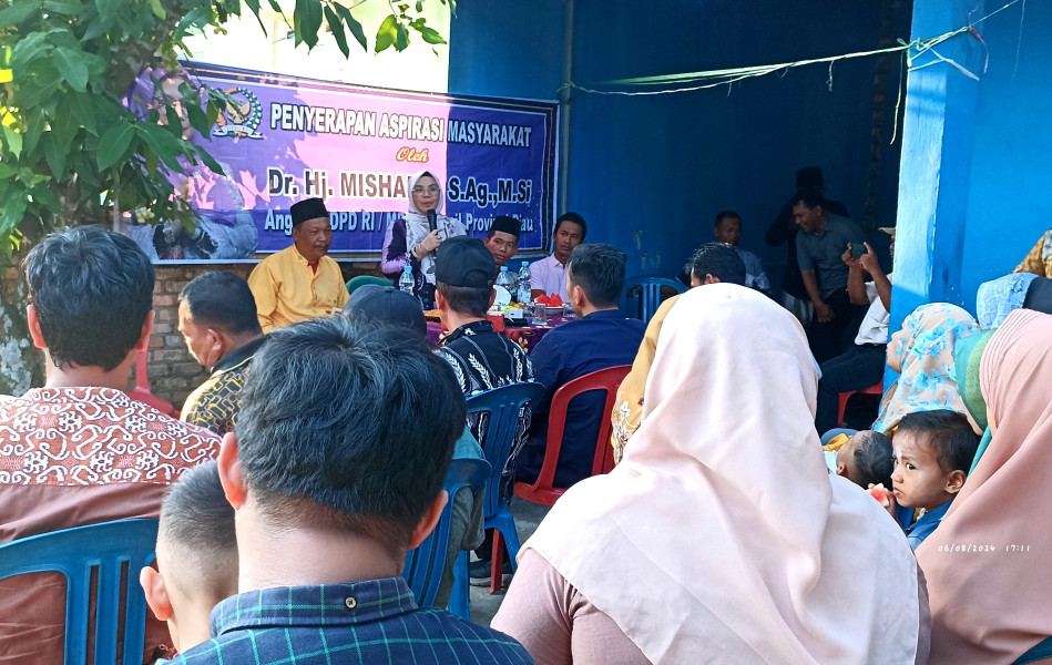 Anggota DPD/MPR RI Dr Hj Misharti S.Ag M.Si Laksanakan Kegiran Serap Aspirasi Masyarakat Perumahan Sakinah Kecamatan Tambang, Kabupaten Kampar