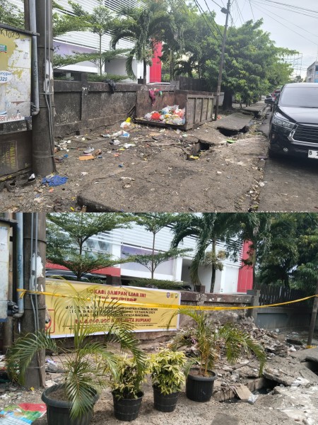 TPS di Depan Kantor Grapari Jalan Hang Tuah Resmi Ditutup dan Dialihkan Ke TPS Legal Terdekat di Kawasan Pasar Mambo