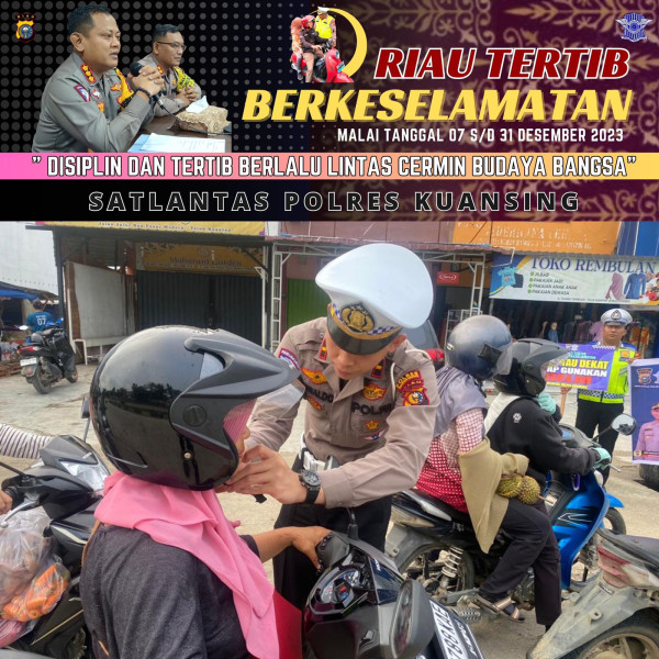 Sat Lantas Polres Kuansing,Gelar Sosialisasi Program Riau Tertib Berkeselamatan Kepada Masyarakat dan Pengendara di Kabupaten Kuansing