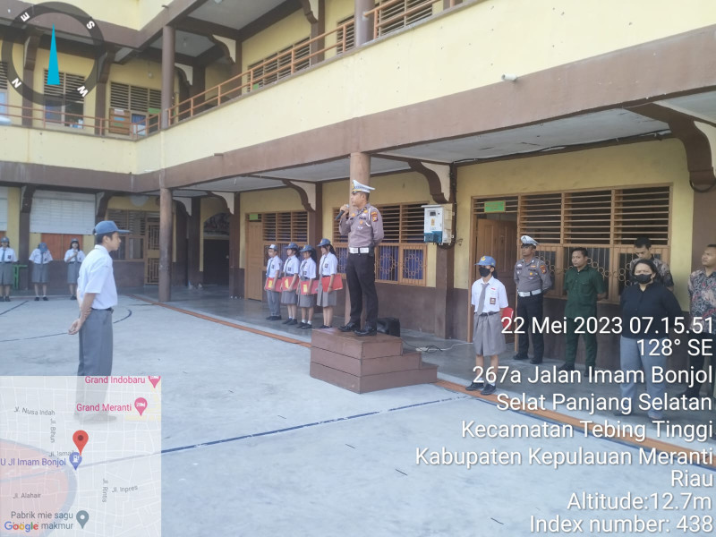 Satlantas Polres Meranti Kunjungi Sekolah SMP Matreya Kasih Selat Panjang