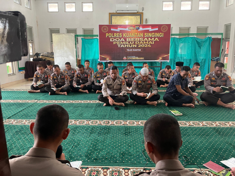 Wujudkan Pemilu Damai 2024,Polres Kuansing Gelar Yasinan,Ceramah Agama dan Do,a Bersama