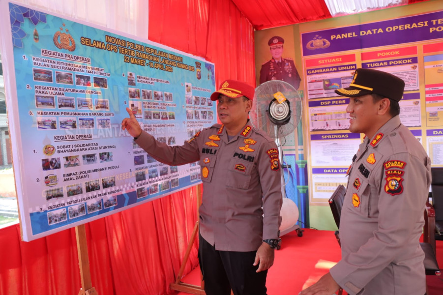 Kepala SPN Polda Riau Cek Kesiapan Personel Pospam Ops Tertib Ramadan LK dan Berbagi Takjil