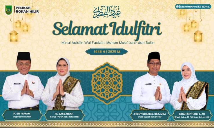 Bupati dan Wakil Bupati Rokan Hilir Sholat Id di Lokasi Berbeda, Lebih Dekat Dengan Masyarakat