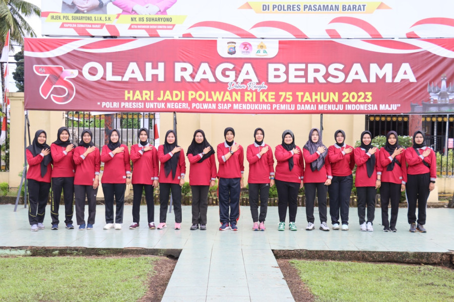 Polres Pasaman Barat Gelar Olahraga Bersama Polwan serta Ibu-Ibu Bhayangkari Dalam Rangka Hari jadi Polwan RI ke-75