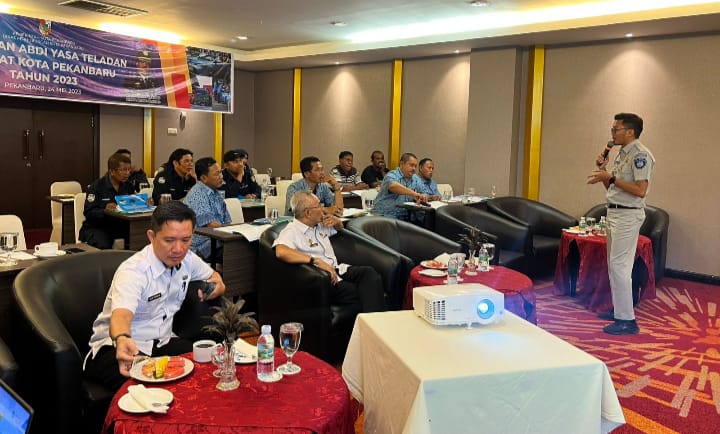Jasa Raharja Riau Berpartisipasi Dalam Pemilihan Kegiatan Abdi Yasa Kendaraan Umum Wilayah Kota Pekanbaru