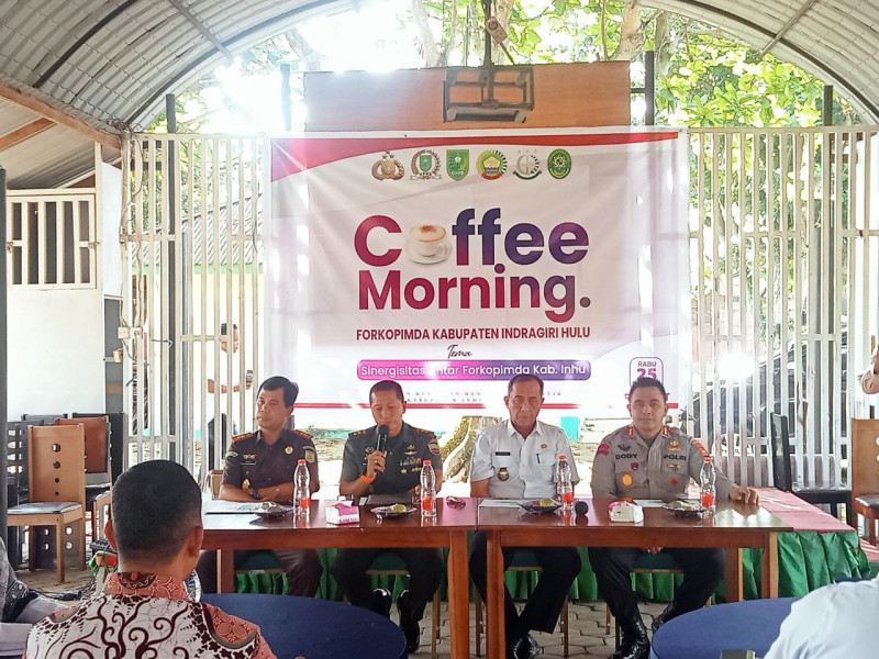 Dandim 0302/Inhu Hadiri Coffee Morning Bersama Forkopimda Kabupaten Inhu