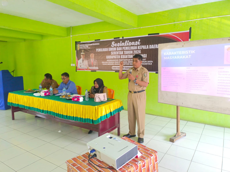 Kesbangpol Pemkab Kuansing Lakukan Sosialisasi Pemilihan Umum Dan Pemilihan Kepala Daerah Serentak Tahun 2024